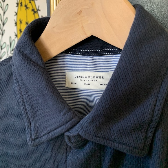 Denim & Flower Button Up Shirt - Picture 2 of 3